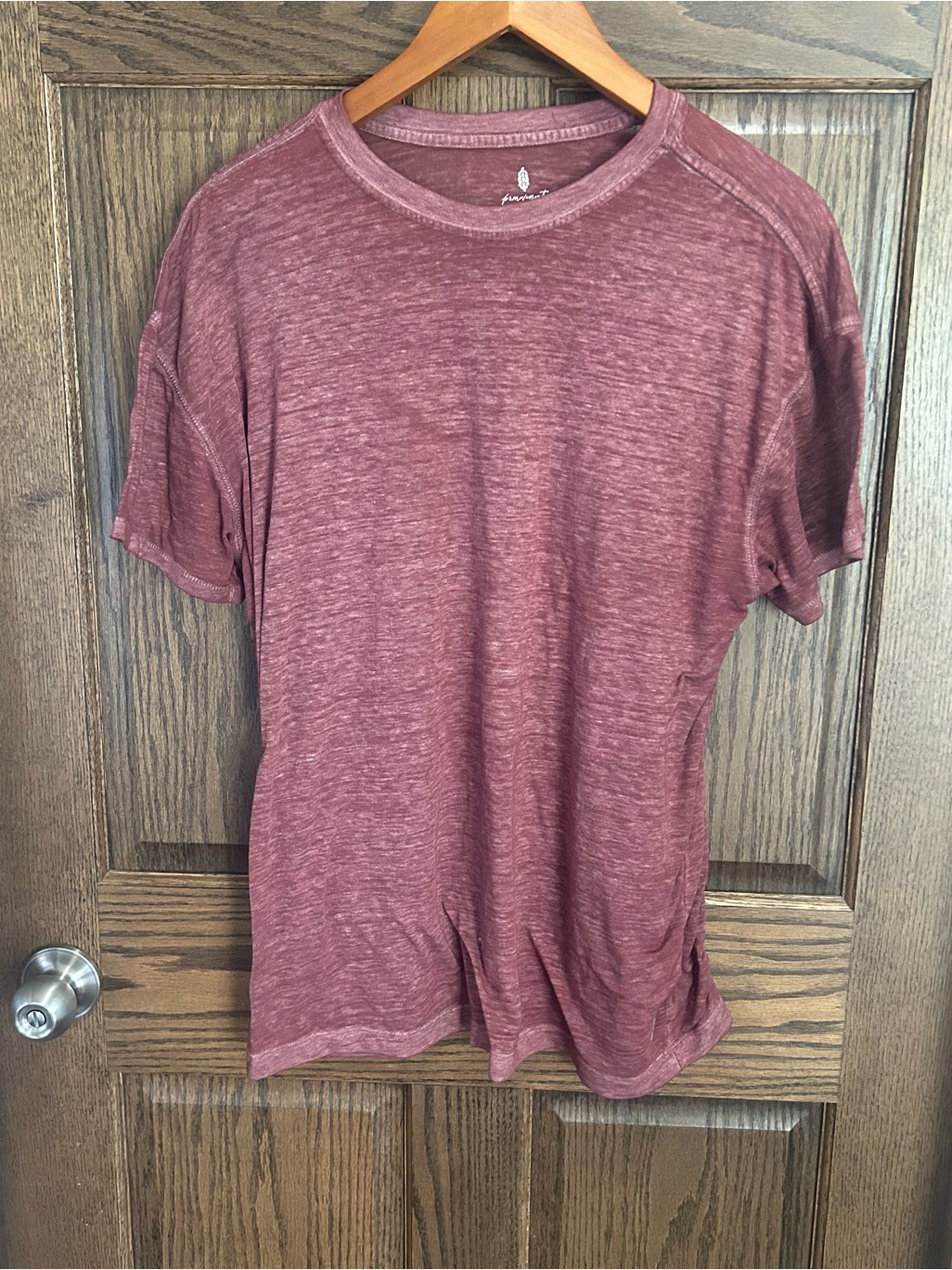 Fp Movement By Free People Heathered Wine Short Sleeve Crew Tee